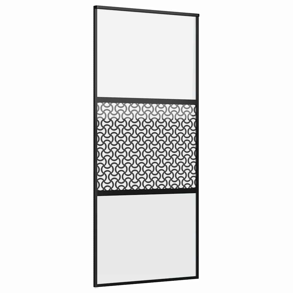vidaXL Drzwi szklane Fretwork Czarny 90 x 2 x 205 cm Aluminium