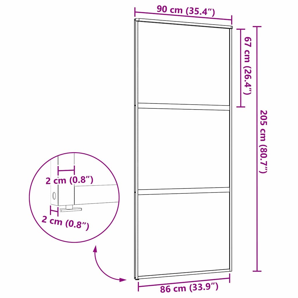 vidaXL Drzwi szklane Fretwork Czarny 90 x 2 x 205 cm Aluminium