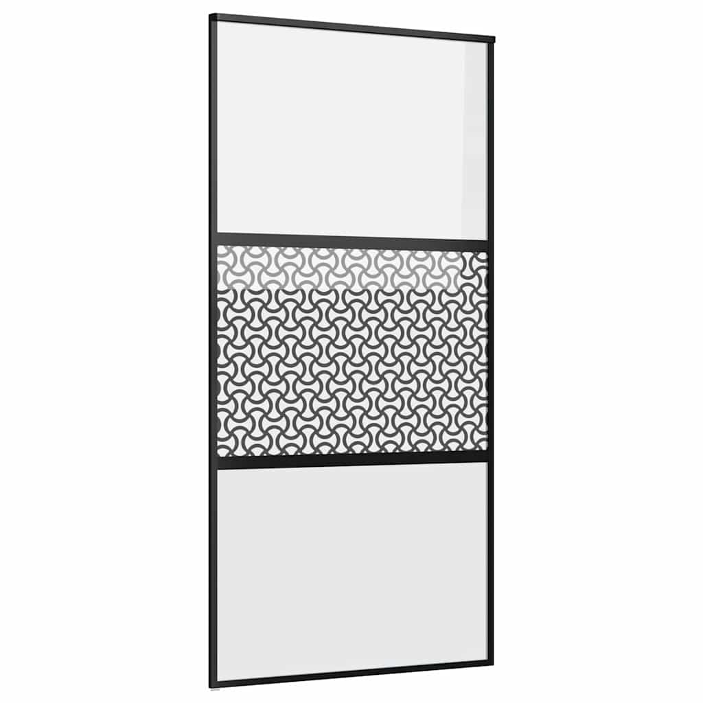 vidaXL Drzwi szklane Fretwork Czarny 102,5 x 2 x 205 cm Aluminium