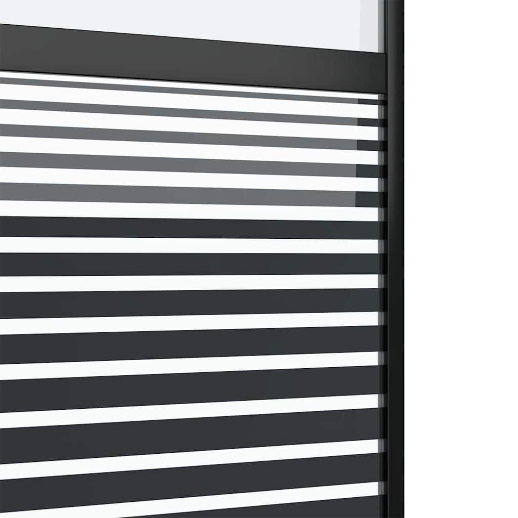 vidaXL Drzwi szklane Paski Czarny 76 x 2 x 205 cm Aluminium