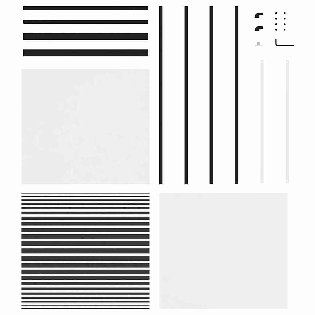 vidaXL Drzwi szklane Paski Czarny 76 x 2 x 205 cm Aluminium