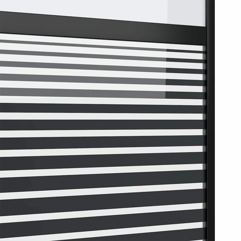 vidaXL Drzwi szklane Paski Czarny 90 x 2 x 205 cm Aluminium