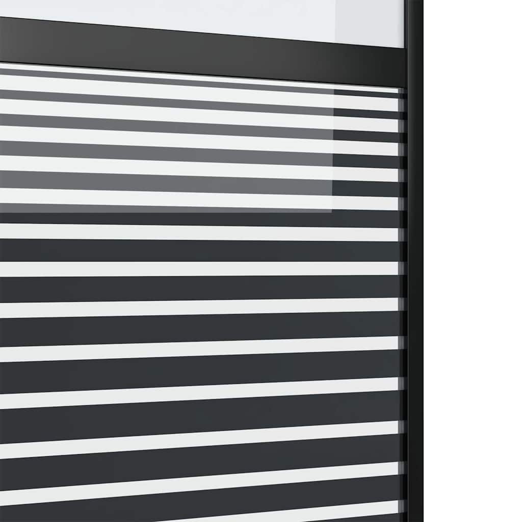 vidaXL Drzwi szklane Paski Czarny 102,5 x 2 x 205 cm Aluminium