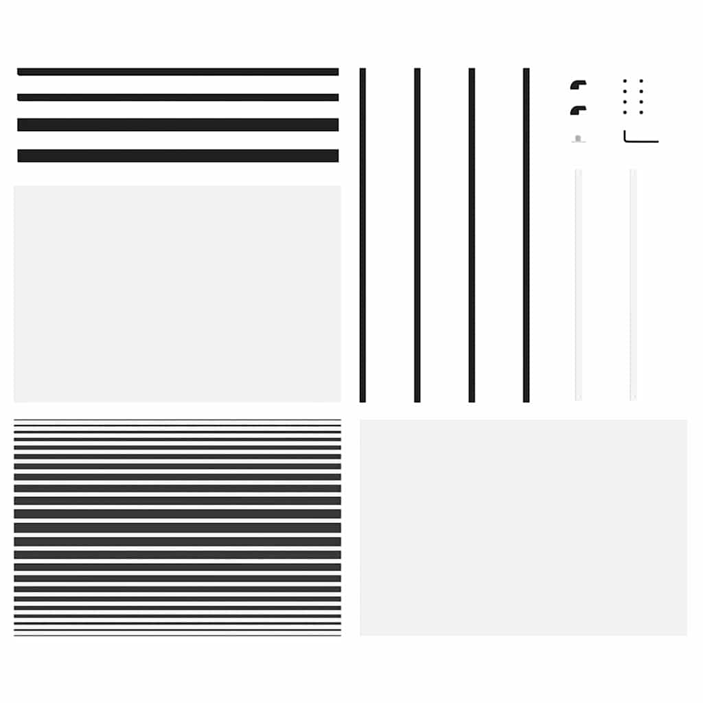 vidaXL Drzwi szklane Paski Czarny 102,5 x 2 x 205 cm Aluminium