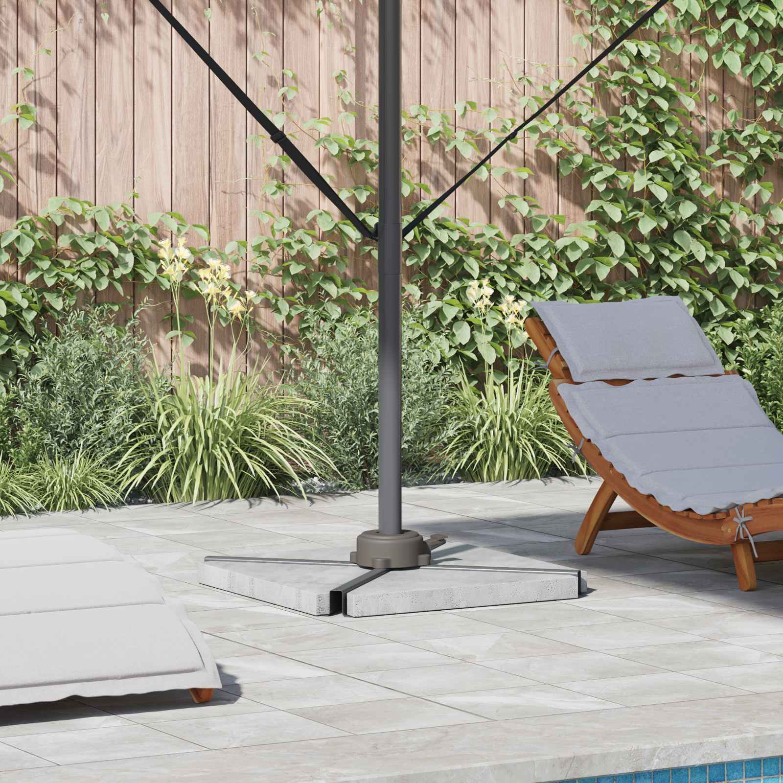 vidaXL Podstawa do parasola Srebrny 23 x 14 x 6 cm
