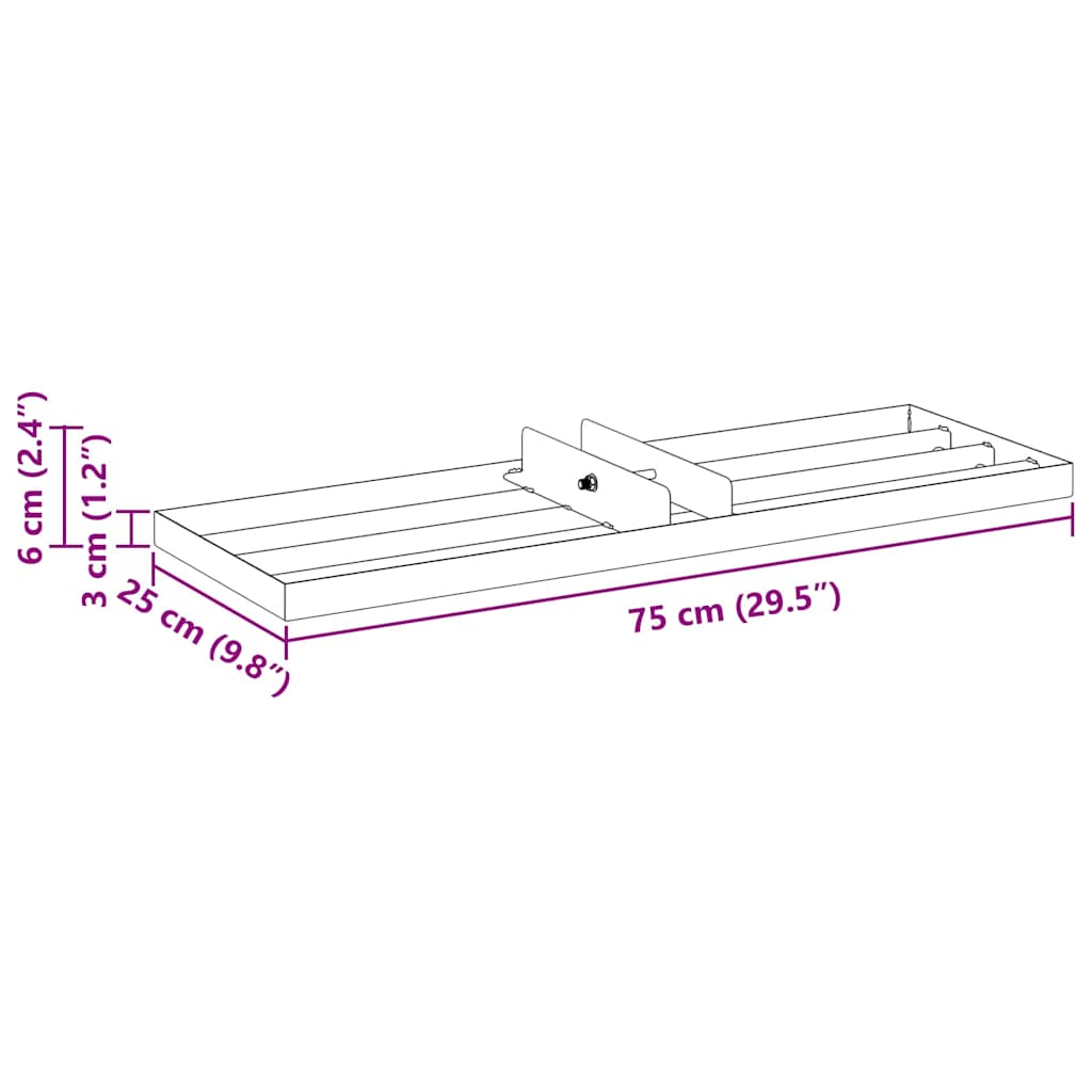 vidaXL Rake leveling do ogrodu Srebrny 75 x 25 x 6 cm Stal nierdzewna