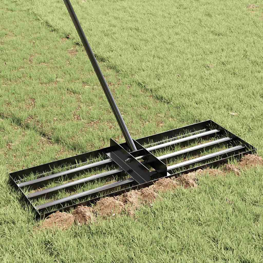 vidaXL Rake leveling do ogrodu Czarny Stal malowana proszkowo