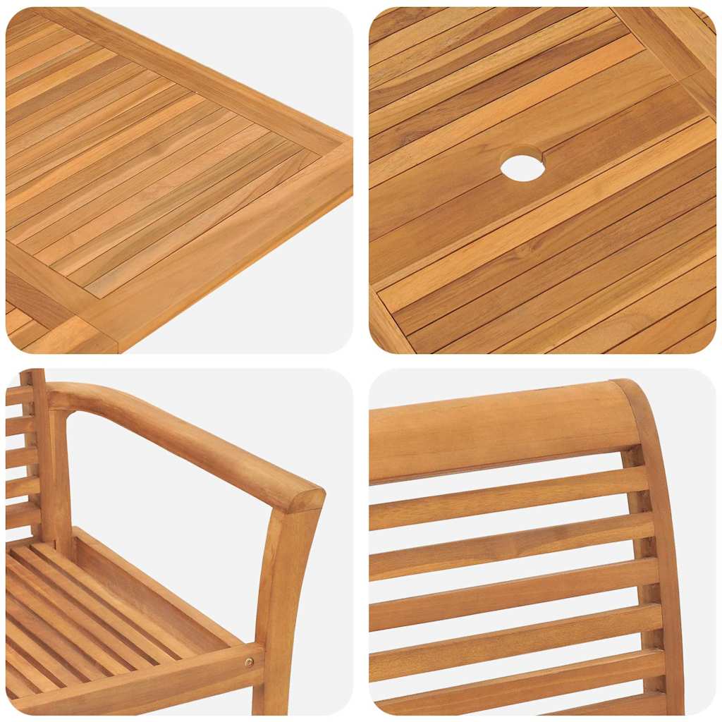 vidaXL Zestaw do jadalni w ogrodzie 7 pcs Brązowy Lite drewno teakowe