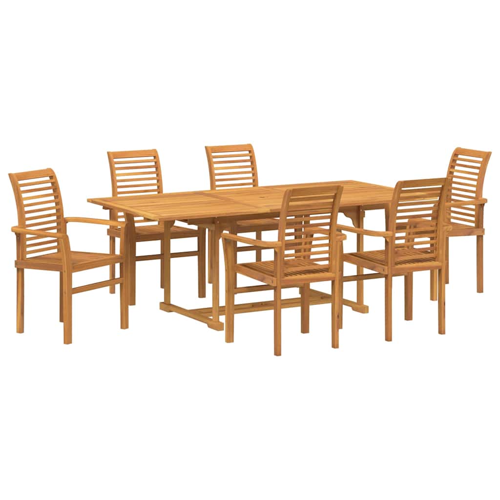 vidaXL Zestaw do jadalni w ogrodzie 7 pcs Brązowy Lite drewno teakowe