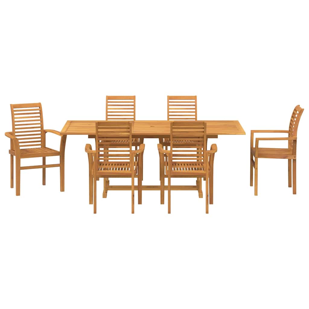 vidaXL Zestaw do jadalni w ogrodzie 7 pcs Brązowy Lite drewno teakowe