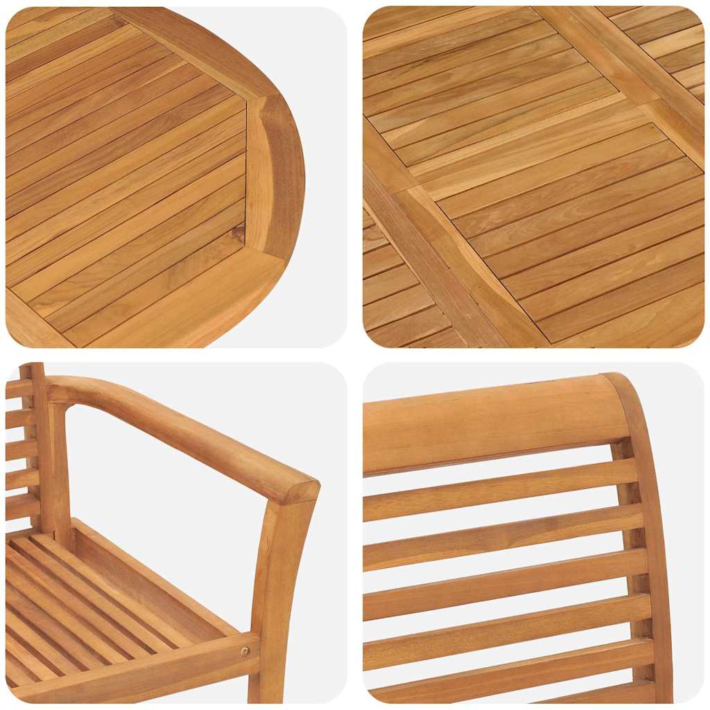 vidaXL Zestaw do jadalni w ogrodzie 7 pcs Brązowy Lite drewno teakowe