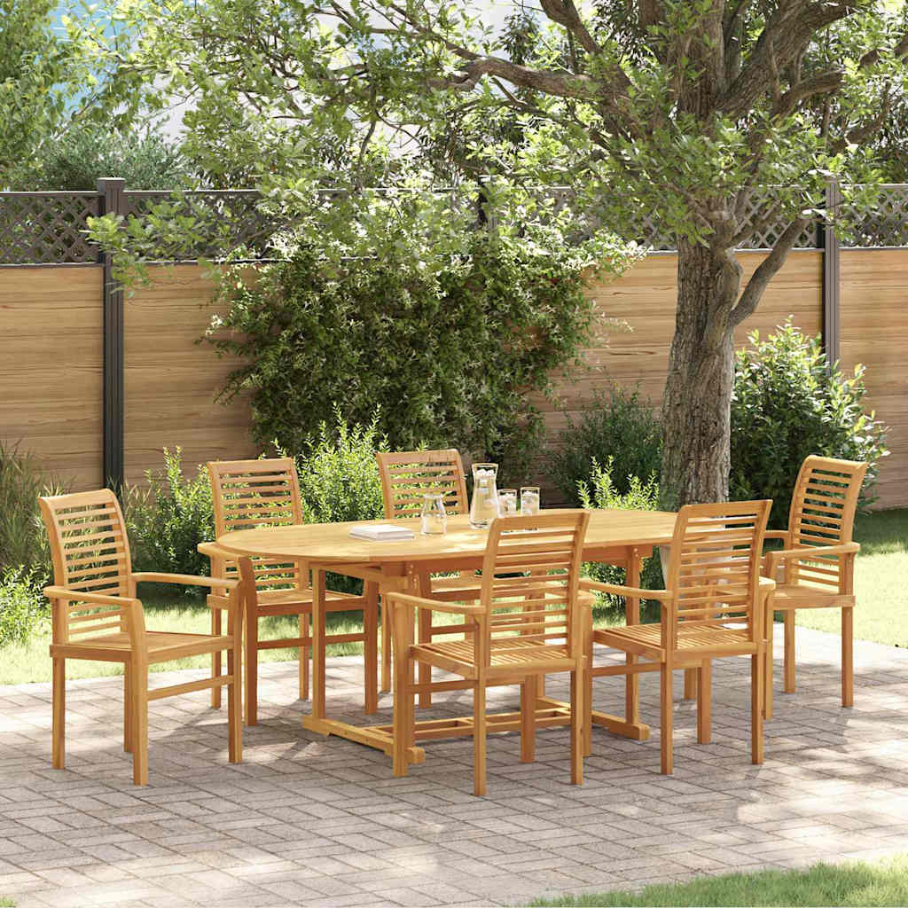 vidaXL Zestaw do jadalni w ogrodzie 7 pcs Brązowy Lite drewno teakowe