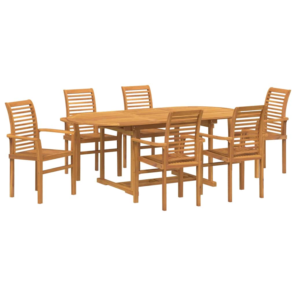 vidaXL Zestaw do jadalni w ogrodzie 7 pcs Brązowy Lite drewno teakowe