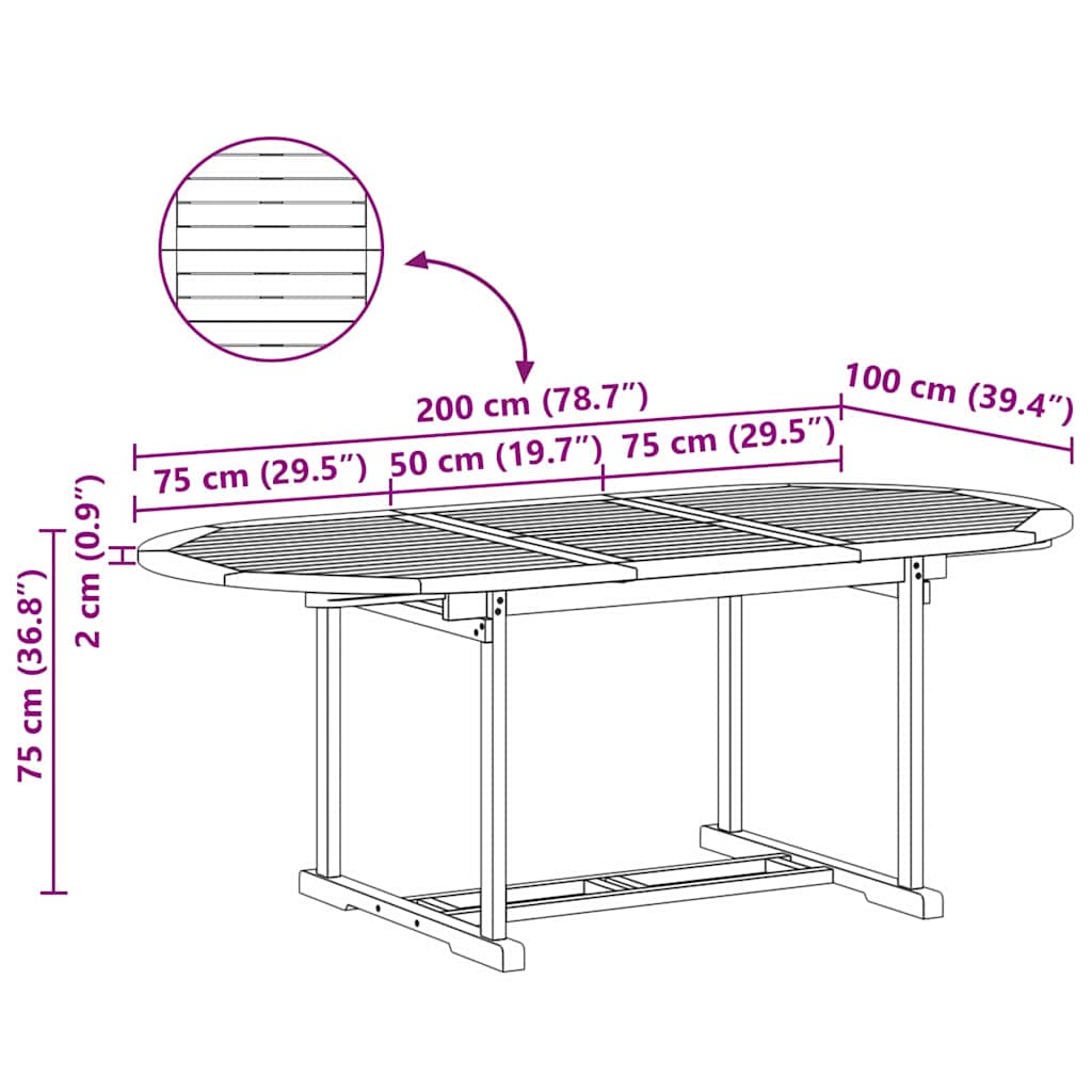 vidaXL Zestaw do jadalni w ogrodzie 7 pcs Brązowy Lite drewno teakowe