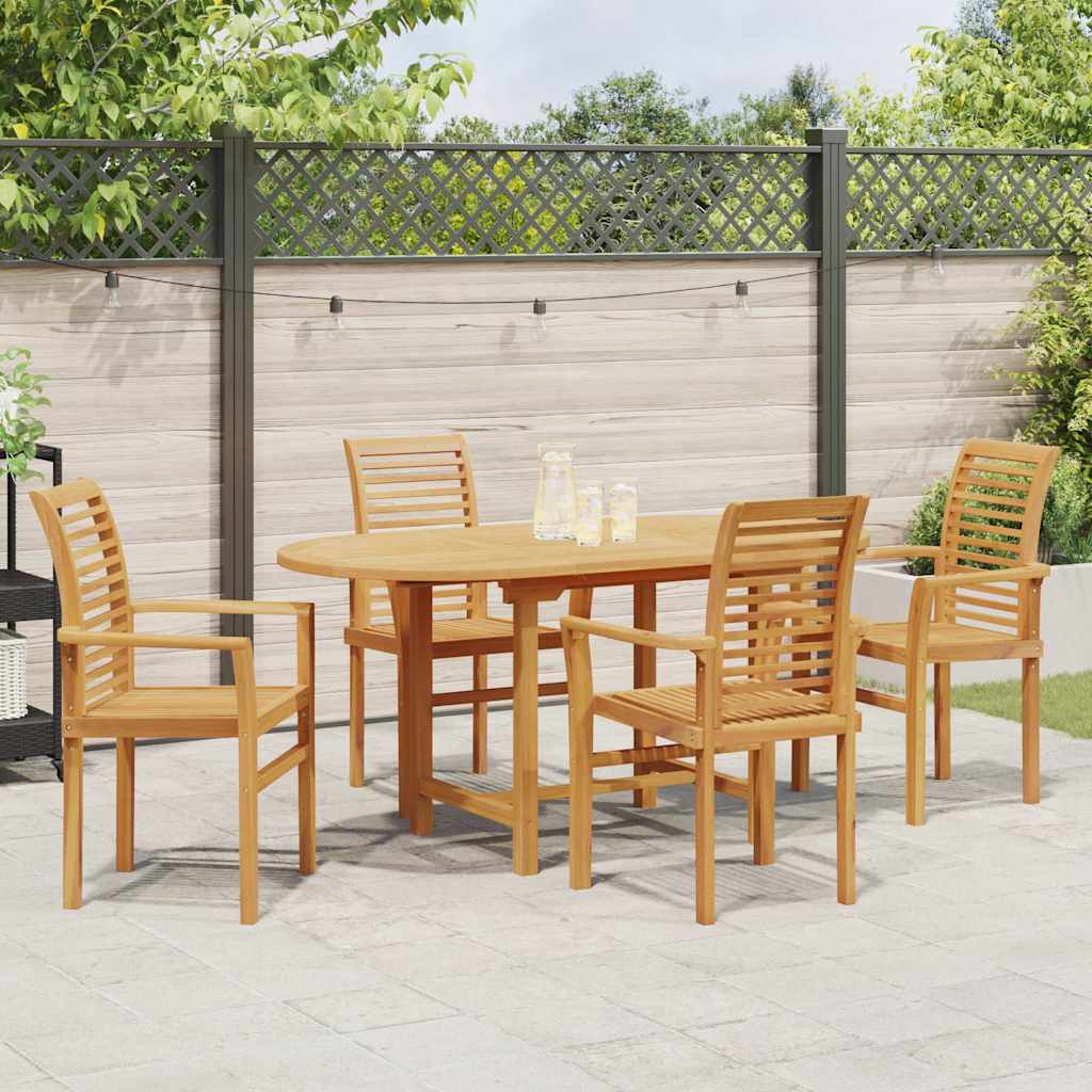 vidaXL Zestaw do jadalni w ogrodzie 5 pcs Brązowy Lite drewno teakowe