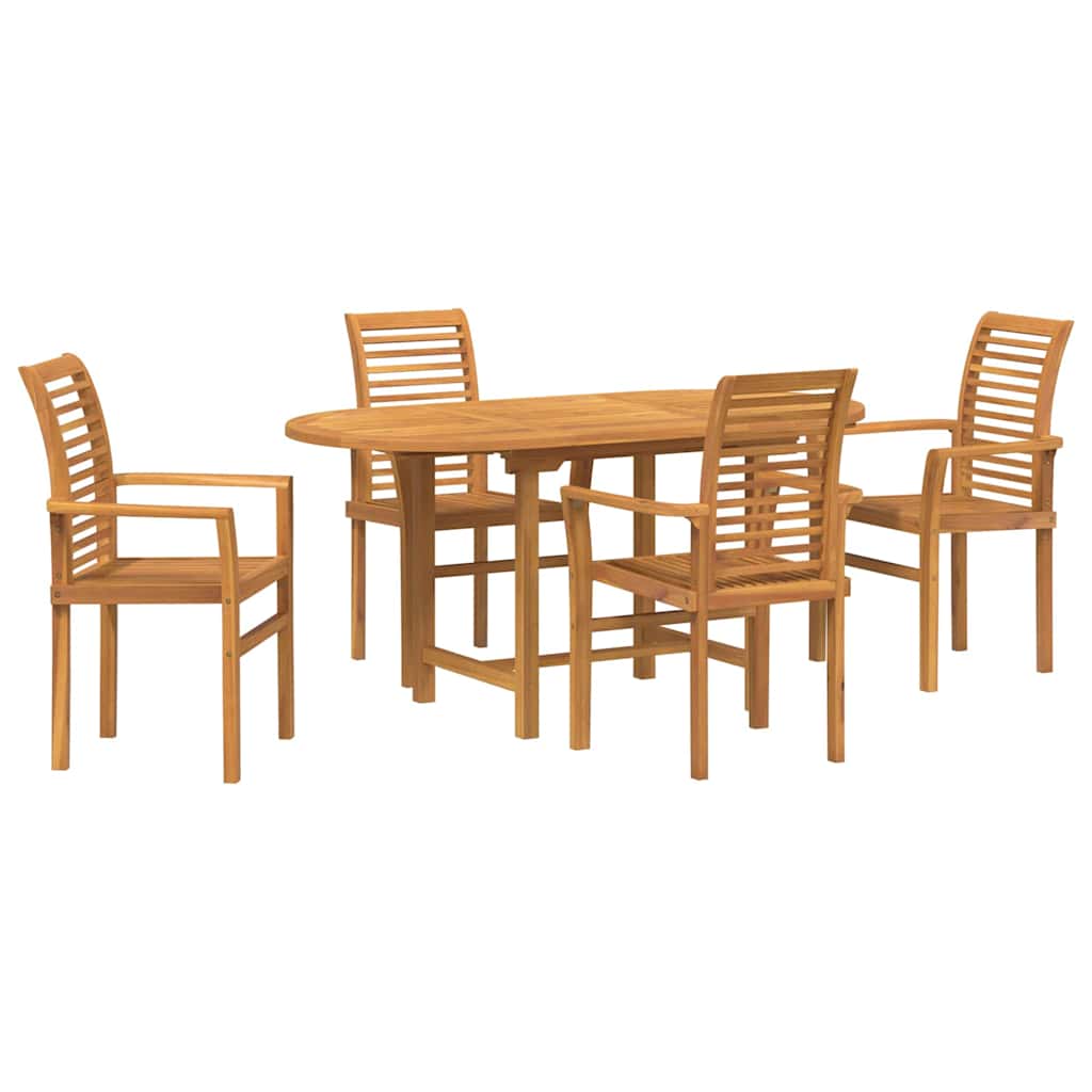 vidaXL Zestaw do jadalni w ogrodzie 5 pcs Brązowy Lite drewno teakowe