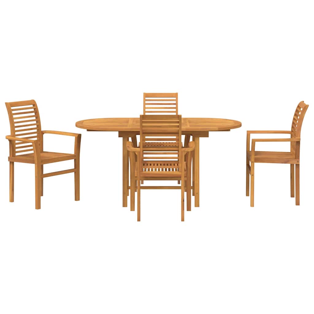 vidaXL Zestaw do jadalni w ogrodzie 5 pcs Brązowy Lite drewno teakowe
