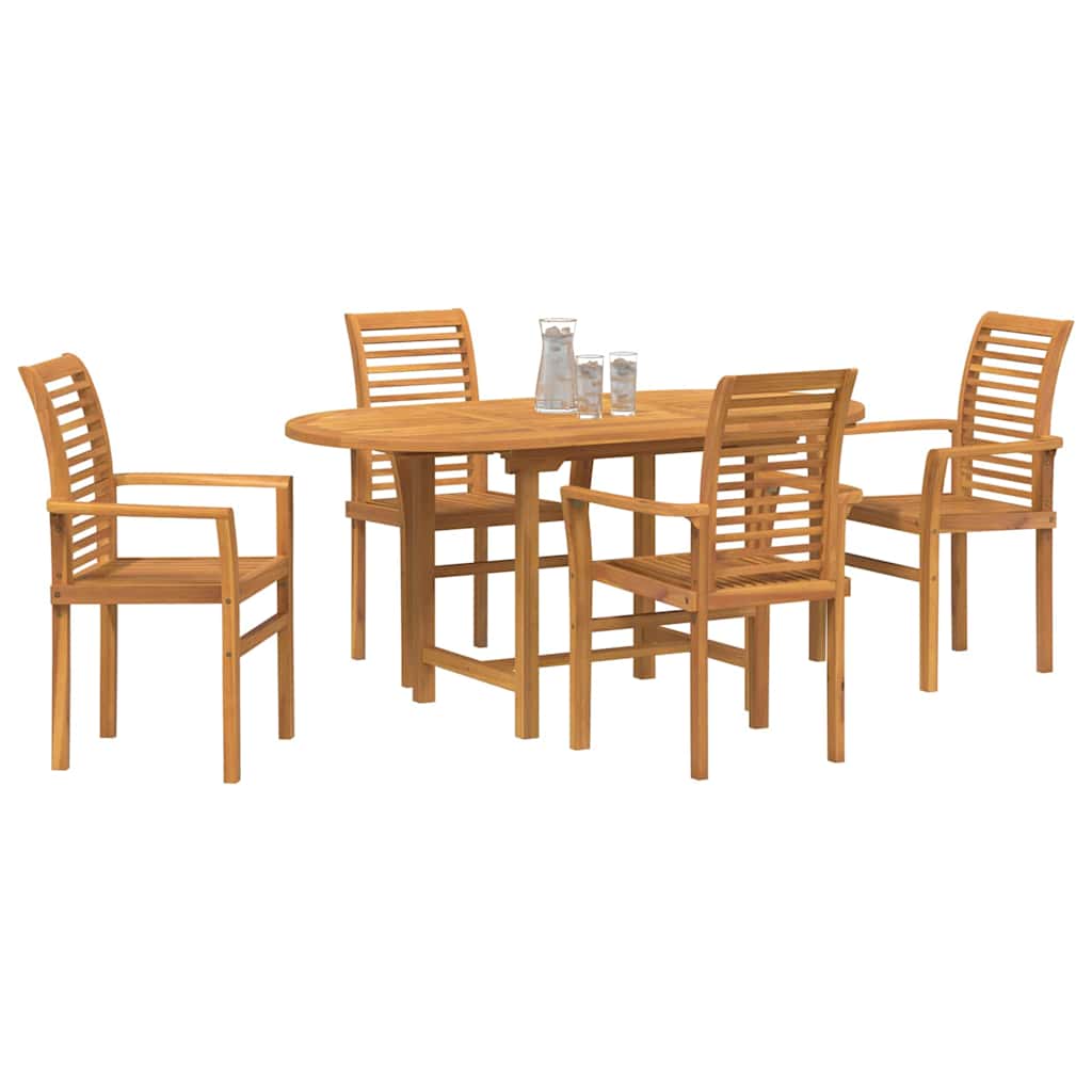vidaXL Zestaw do jadalni w ogrodzie 5 pcs Brązowy Lite drewno teakowe