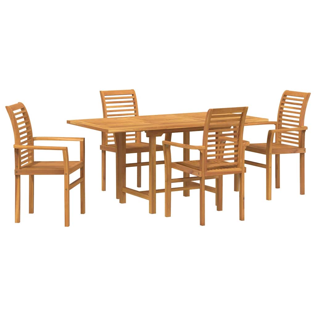 vidaXL Zestaw do jadalni w ogrodzie 5 pcs Brązowy Lite drewno teakowe