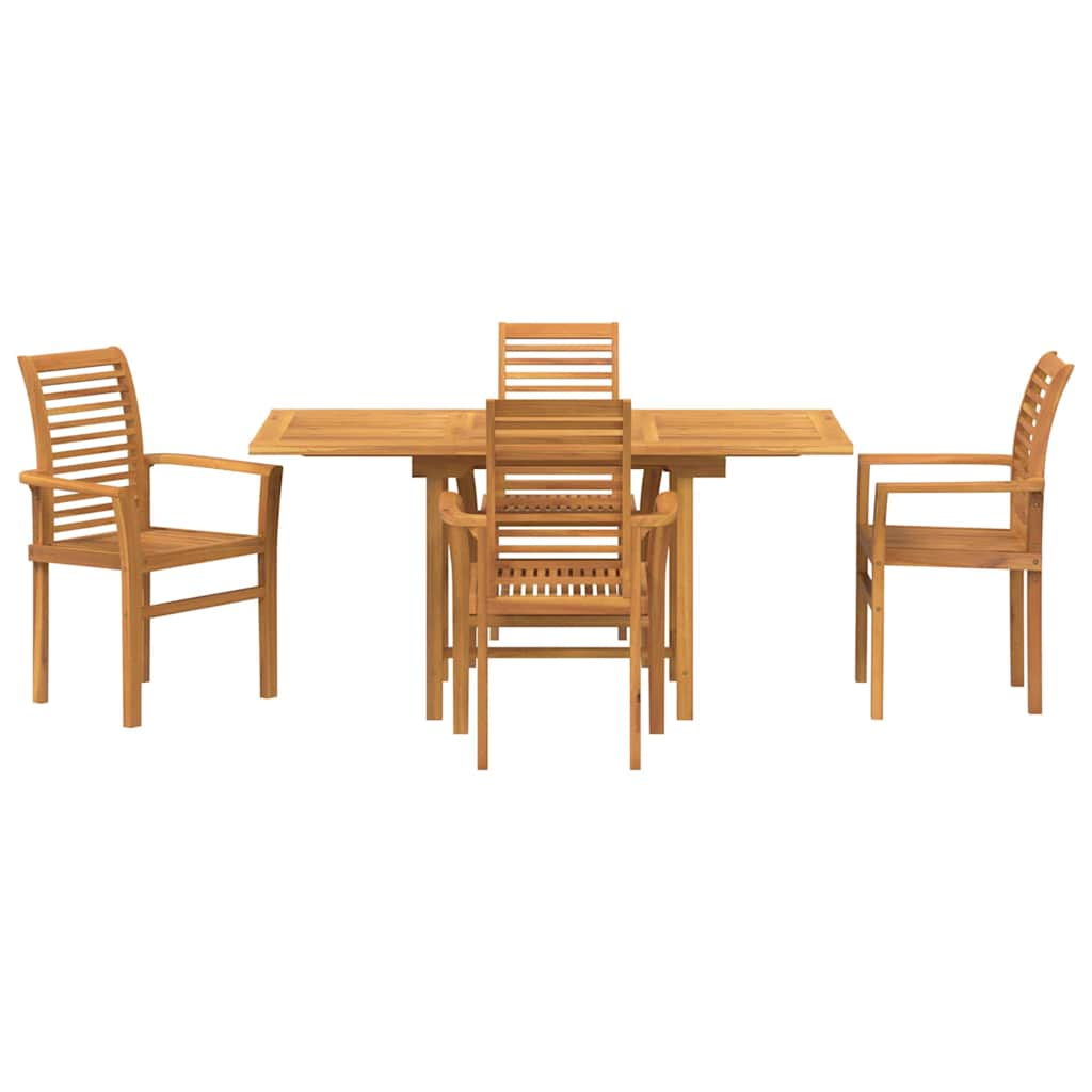vidaXL Zestaw do jadalni w ogrodzie 5 pcs Brązowy Lite drewno teakowe