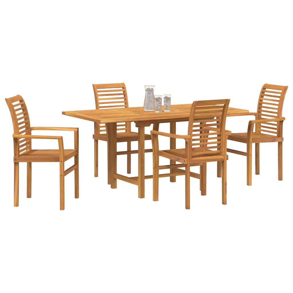 vidaXL Zestaw do jadalni w ogrodzie 5 pcs Brązowy Lite drewno teakowe