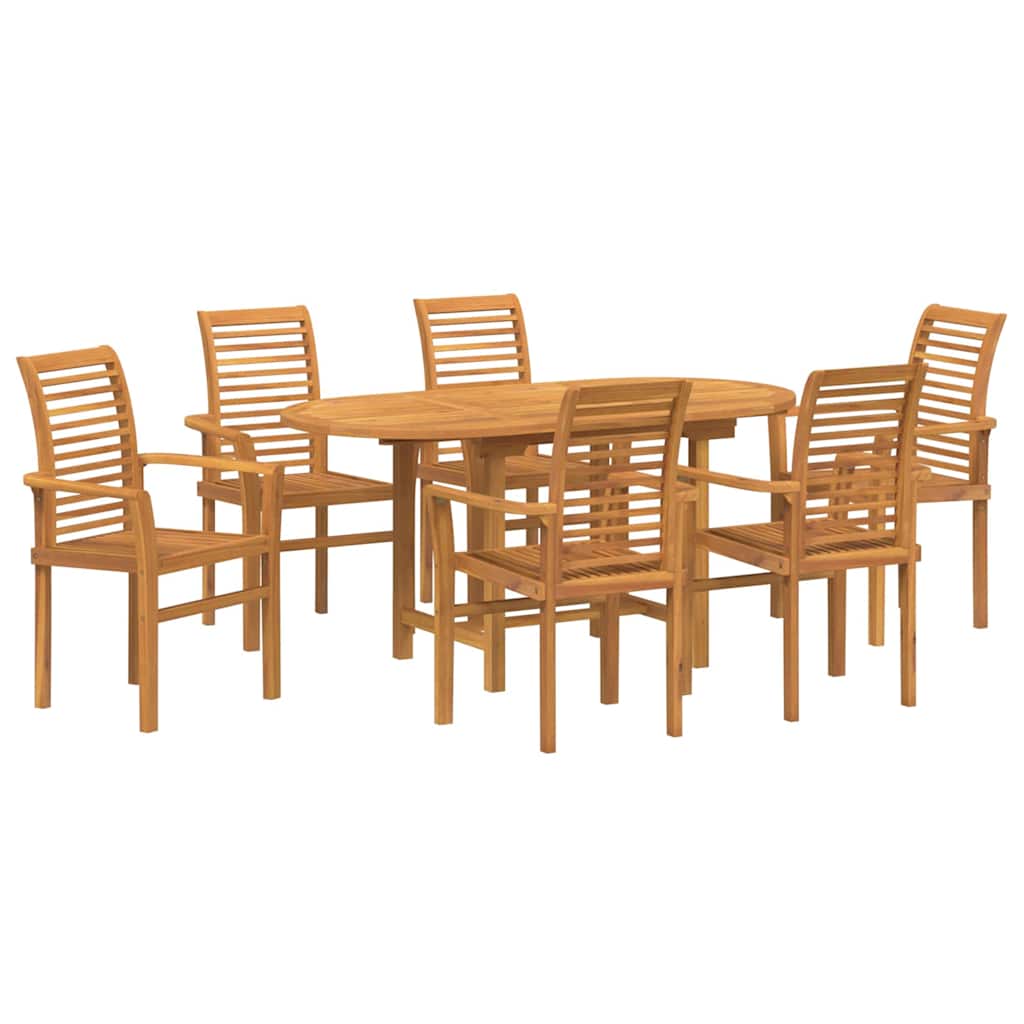vidaXL Zestaw do jadalni w ogrodzie 7 pcs Brązowy Lite drewno teakowe