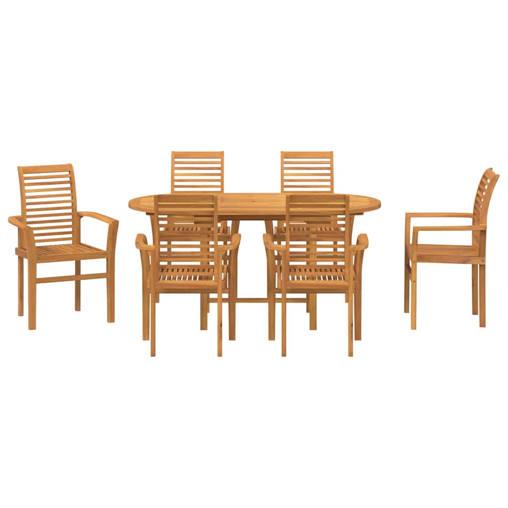 vidaXL Zestaw do jadalni w ogrodzie 7 pcs Brązowy Lite drewno teakowe