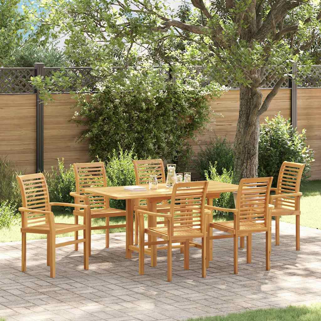 vidaXL Zestaw do jadalni w ogrodzie 7 pcs Brązowy Lite drewno teakowe