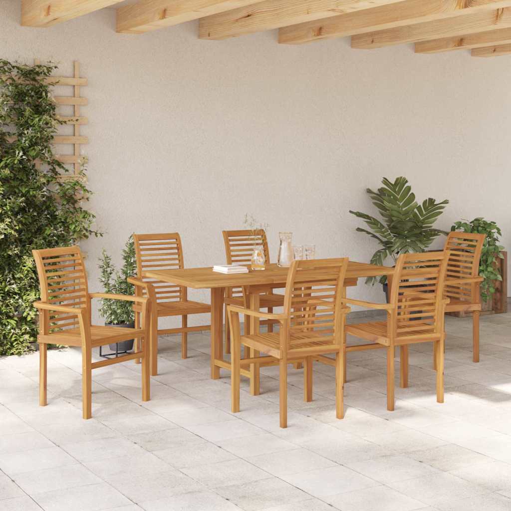 vidaXL Zestaw do jadalni w ogrodzie 7 pcs Brązowy Lite drewno teakowe