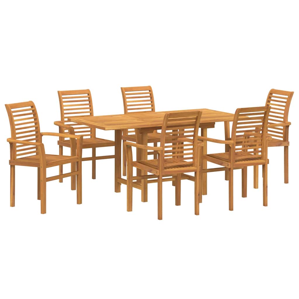 vidaXL Zestaw do jadalni w ogrodzie 7 pcs Brązowy Lite drewno teakowe