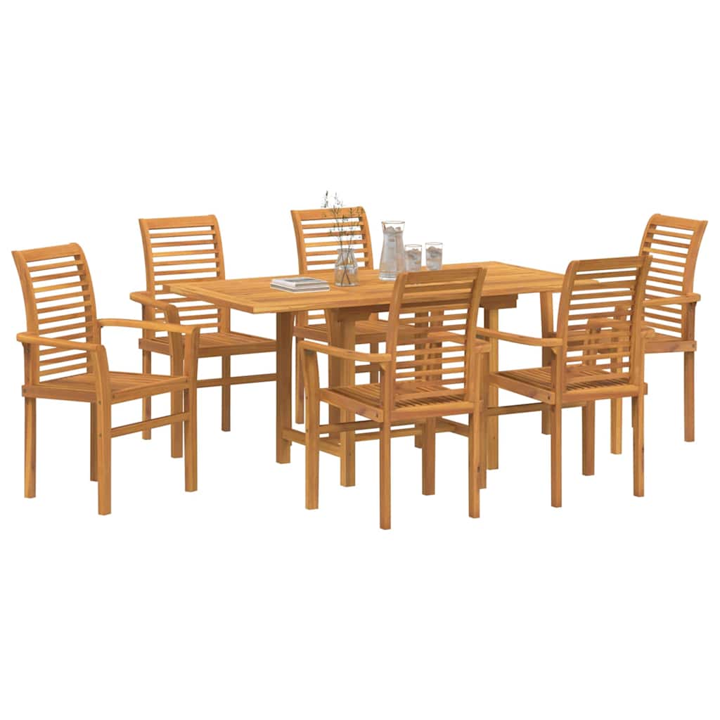 vidaXL Zestaw do jadalni w ogrodzie 7 pcs Brązowy Lite drewno teakowe