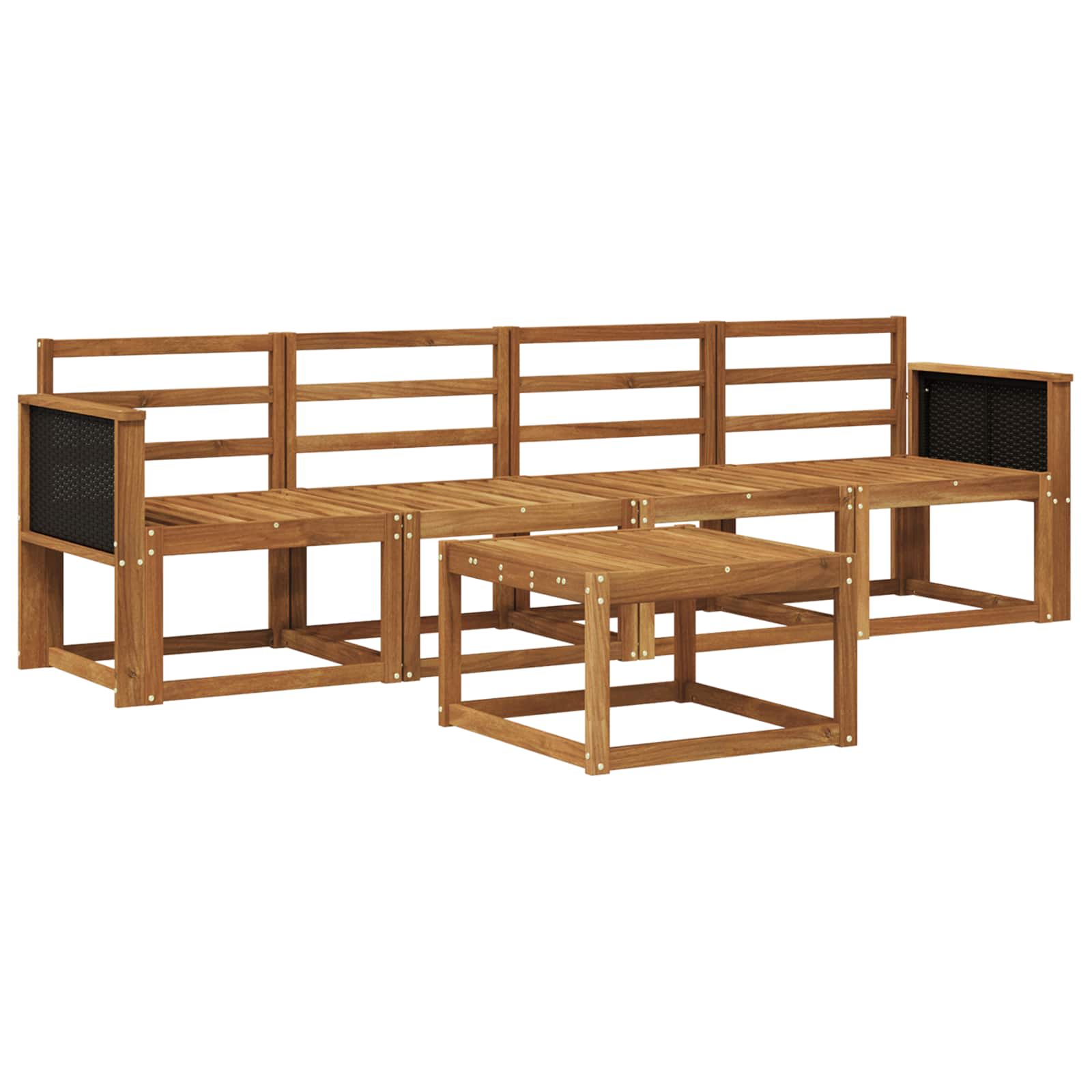 vidaXL Zestaw sof na zewnątrz 4 pcs naturalny Lite Drewno Akacji