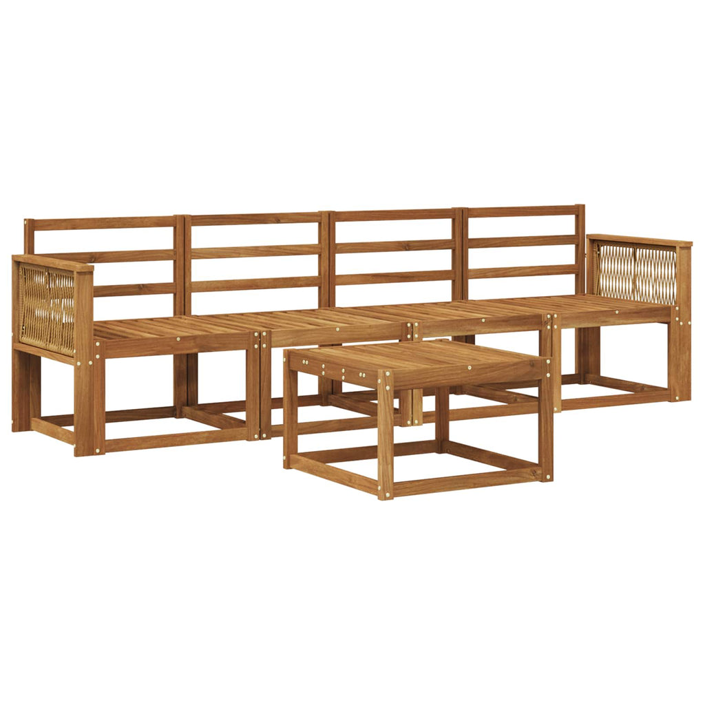 vidaXL Zestaw sof na zewnątrz 5 szt. naturalny Lite Drewno Akacji