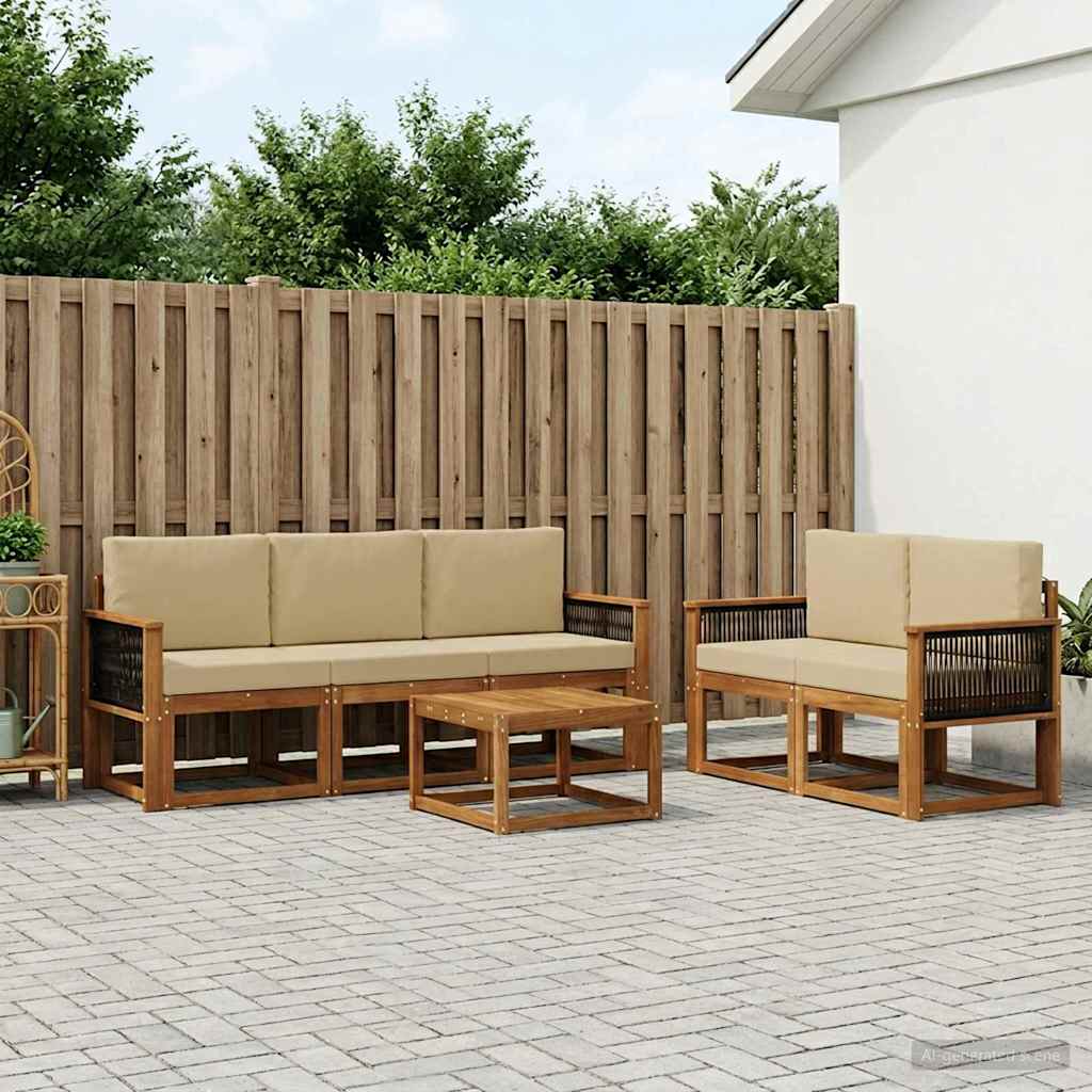 vidaXL Zestaw sof na zewnątrz z poduszką 6 pcs