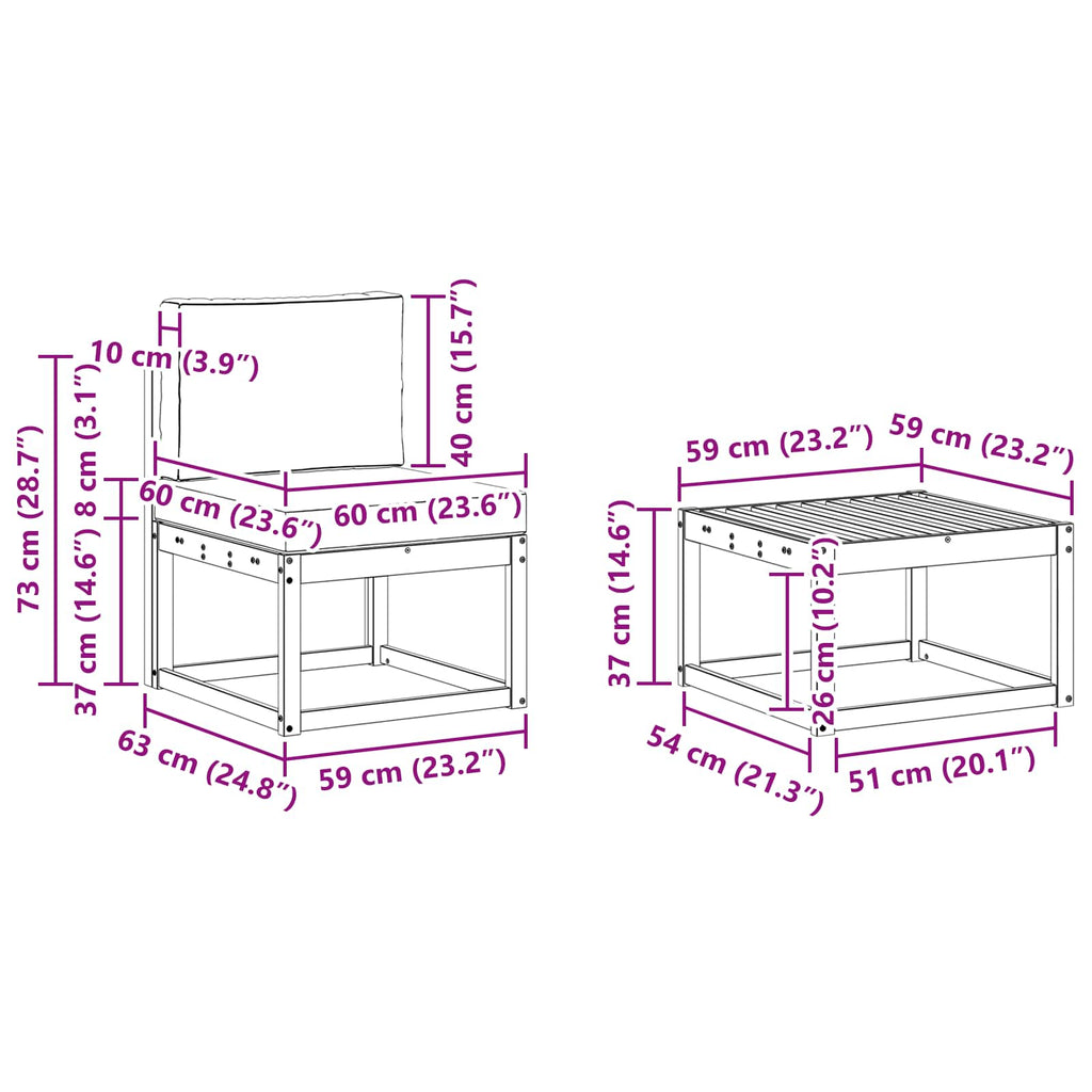 vidaXL Zestaw sof na zewnątrz 6 pcs Naturalny i Antracytowy Poliester