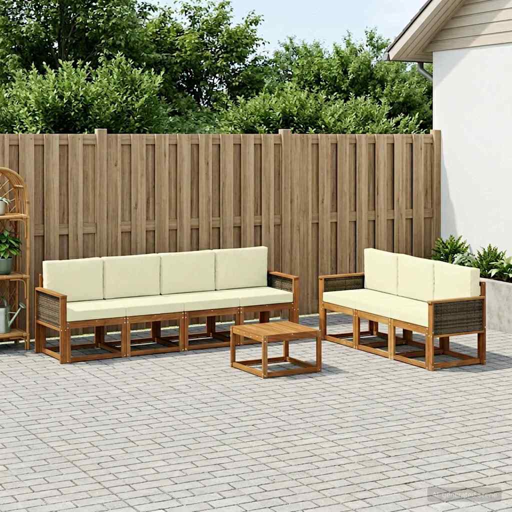 vidaXL Zestaw sof na zewnątrz z poduszką 7 pcs