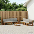 vidaXL Zestaw sof na zewnątrz z poduszką 7 pcs Naturalny i jasnoszary