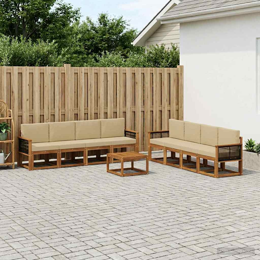 vidaXL Zestaw sof na zewnątrz z poduszką 7 pcs naturalny