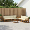 vidaXL Zestaw sof na zewnątrz 9 pcs Naturalny i Kremowy Poliester