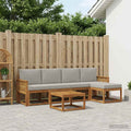 vidaXL Zestaw sof na zewnątrz 6 pcs Naturalny i jasnoszary Poliester