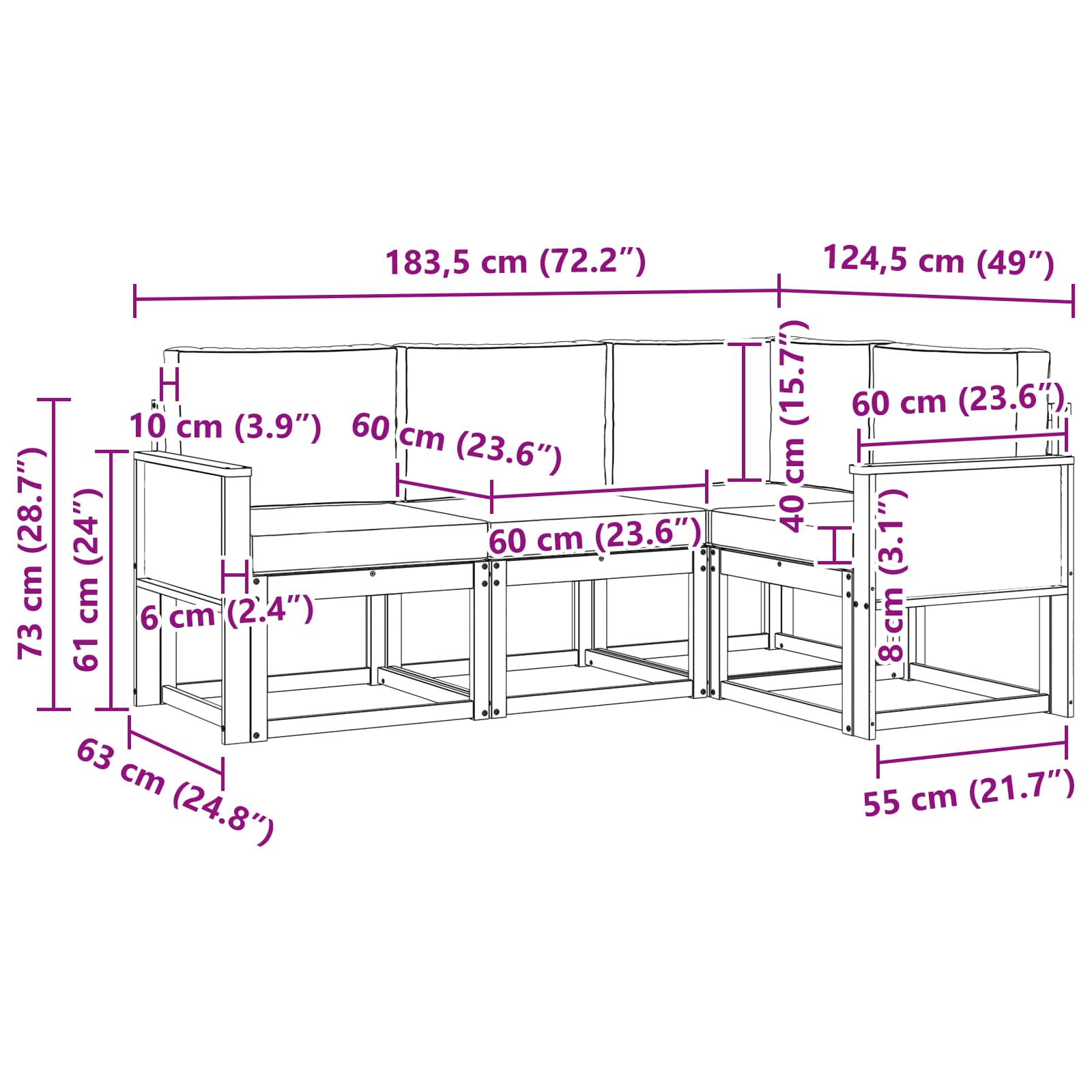 vidaXL Zestaw sof na zewnątrz 4 pcs Naturalny i Kremowy Poliester