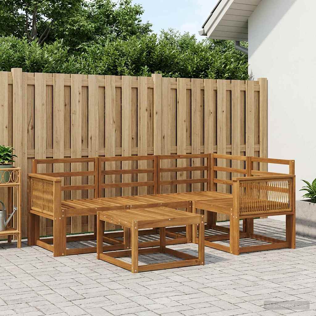 vidaXL Zestaw sof na zewnątrz 5 szt. naturalny Lite Drewno Akacji