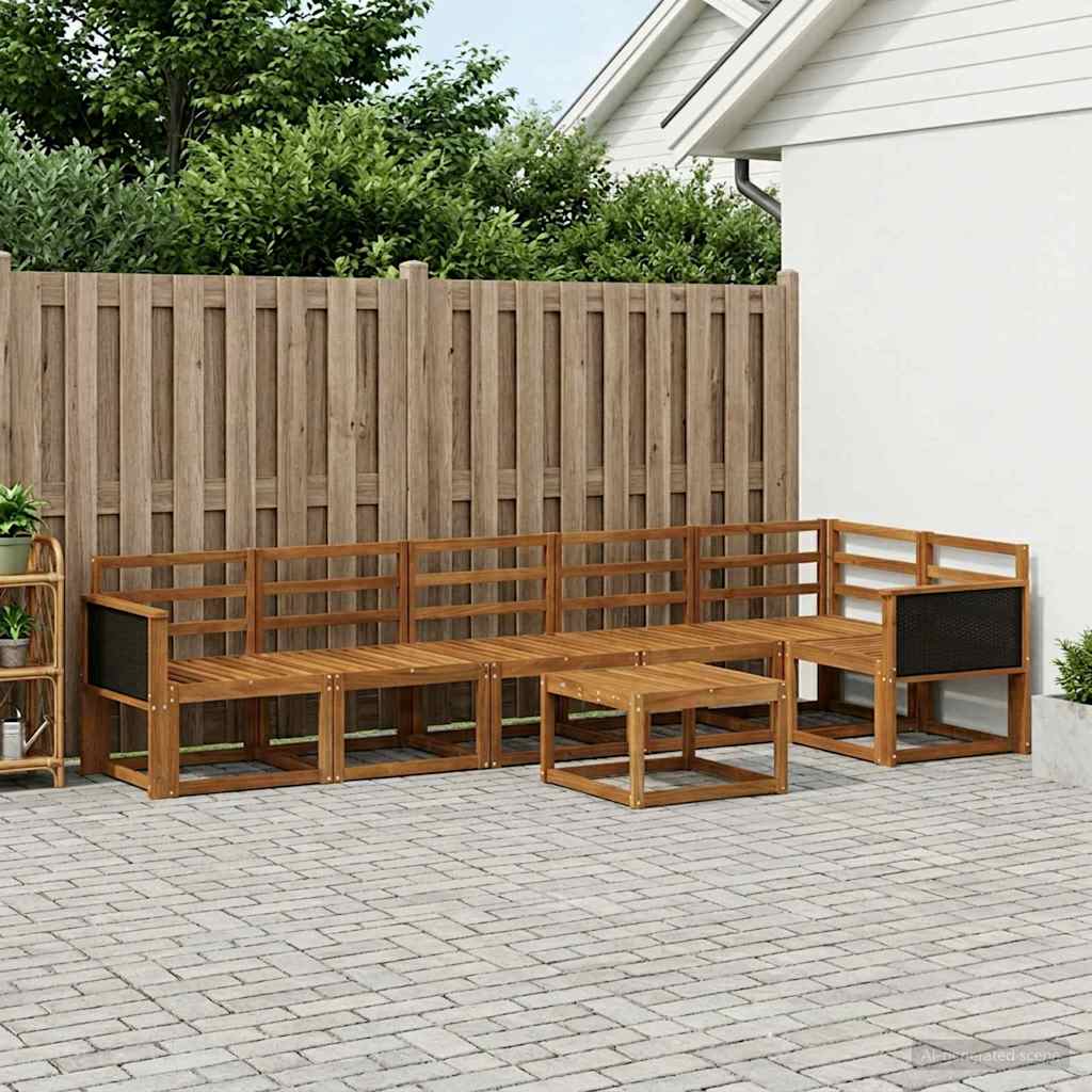 vidaXL Zestaw sof na zewnątrz 7 pcs naturalny Lite Drewno Akacji