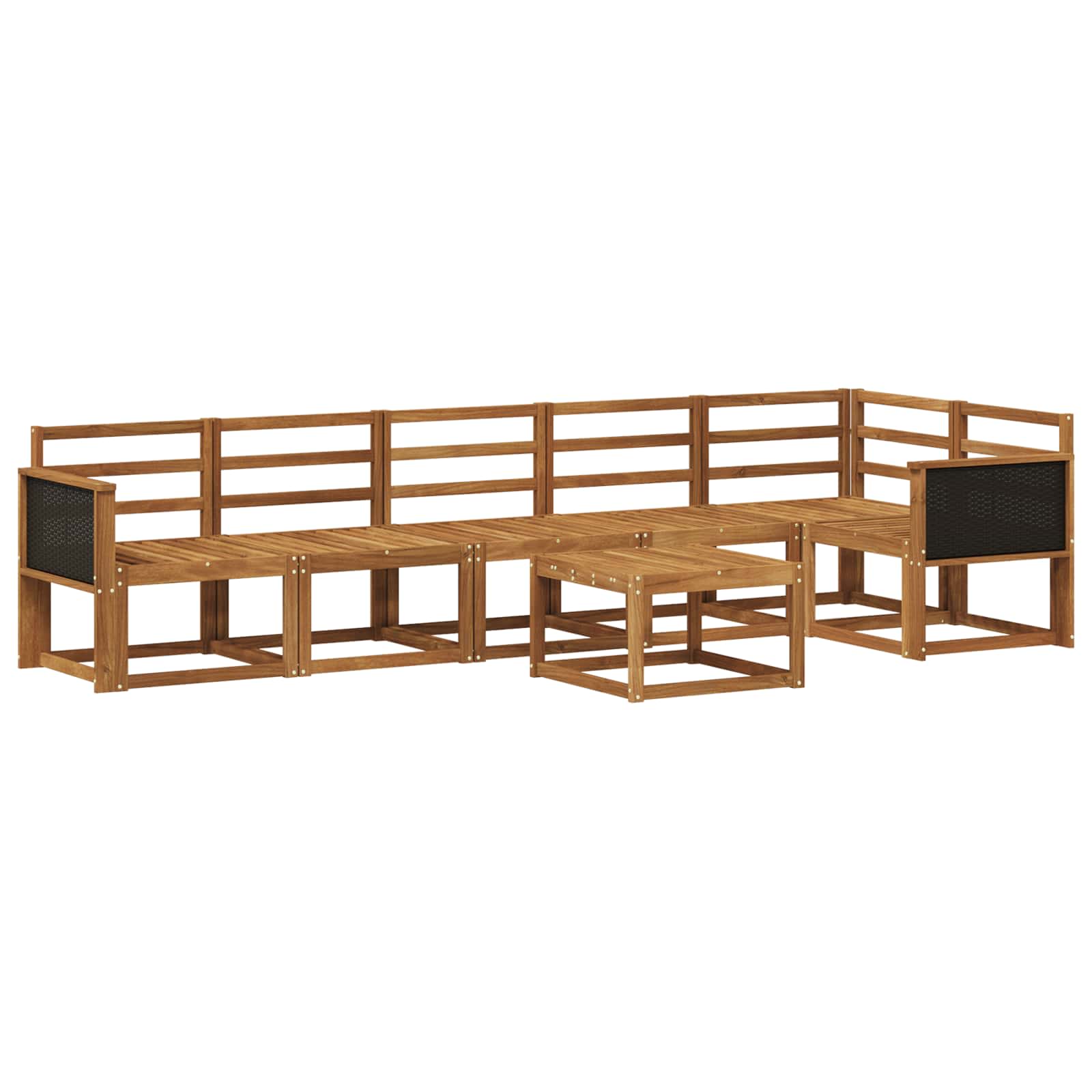 vidaXL Zestaw sof na zewnątrz 7 pcs naturalny Lite Drewno Akacji