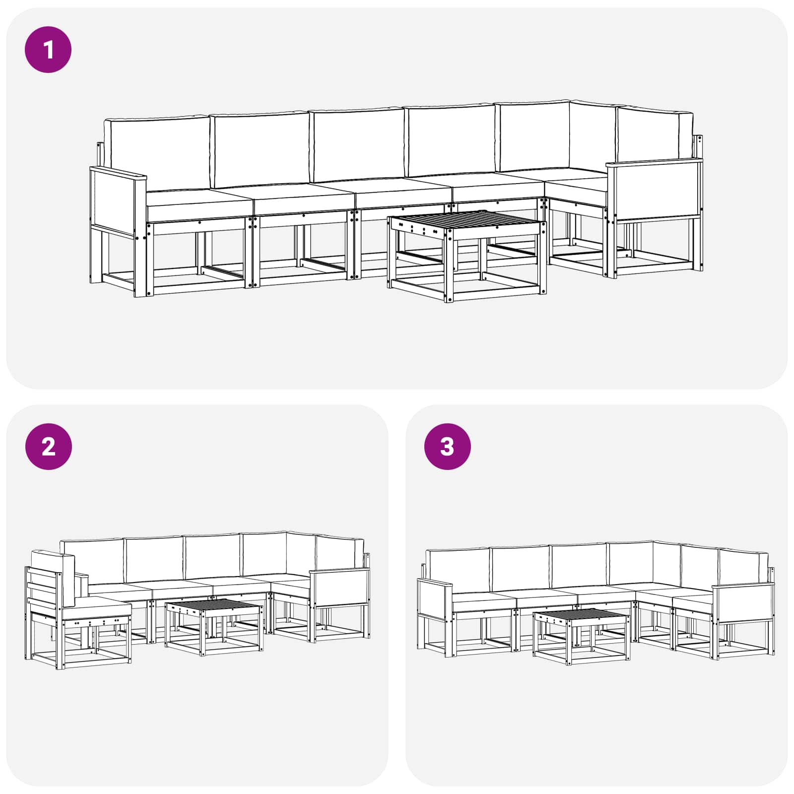 vidaXL Zestaw sof na zewnątrz 7 pcs Naturalny i Kremowy Poliester