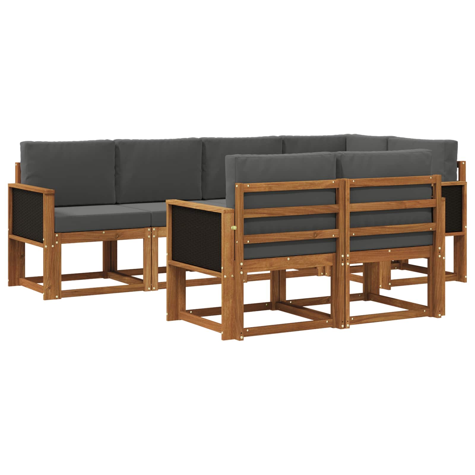vidaXL Zestaw sof na zewnątrz 7 pcs Naturalny i Antracytowy Poliester