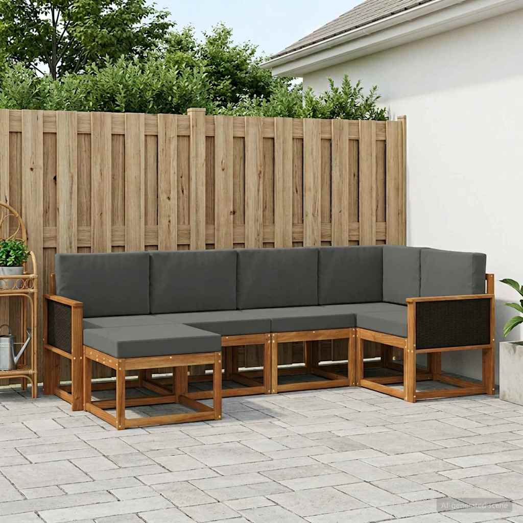 vidaXL Zestaw sof na zewnątrz 6 pcs Naturalny i Antracytowy