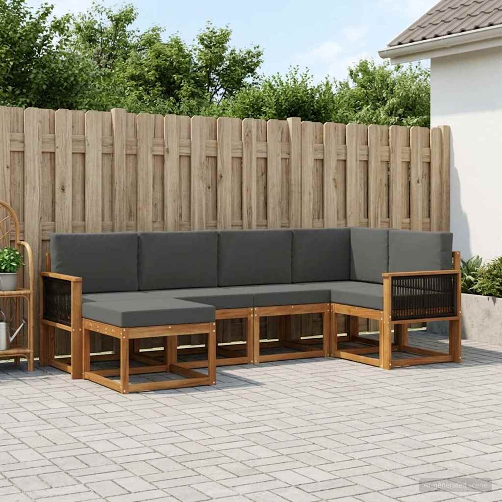 vidaXL Zestaw sof na zewnątrz 6 pcs Naturalny i Antracytowy
