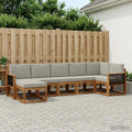 vidaXL Zestaw sof na zewnątrz 7 pcs Naturalny i jasnoszary Poliester