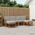 vidaXL Zestaw sof na zewnątrz 6 pcs Naturalny i jasnoszary Poliester